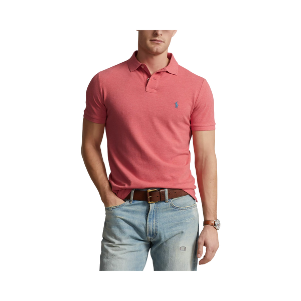 Custom Slim Fit Mesh Polo Shirt - Red