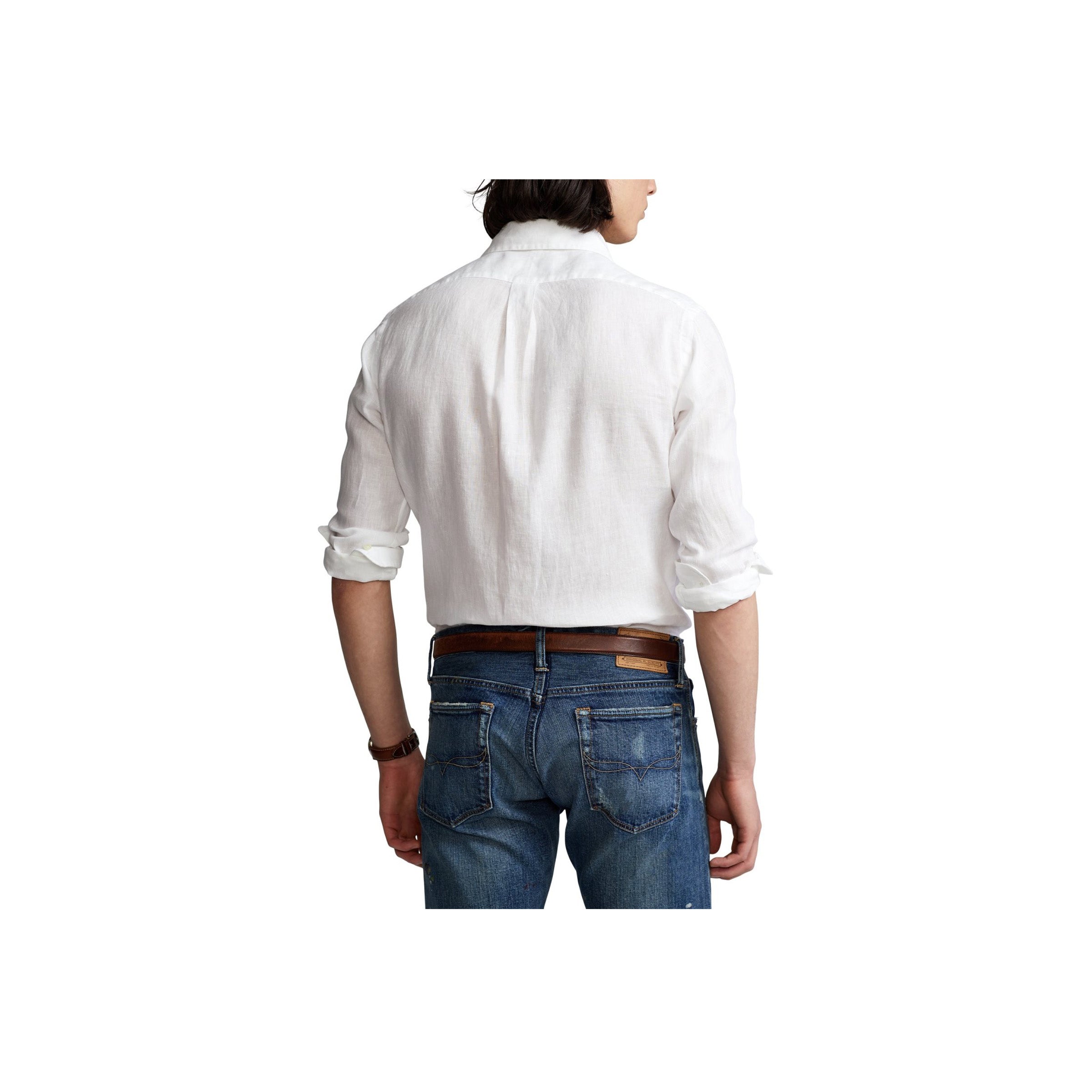 Classic Linnen Custom Fit Shirt - White