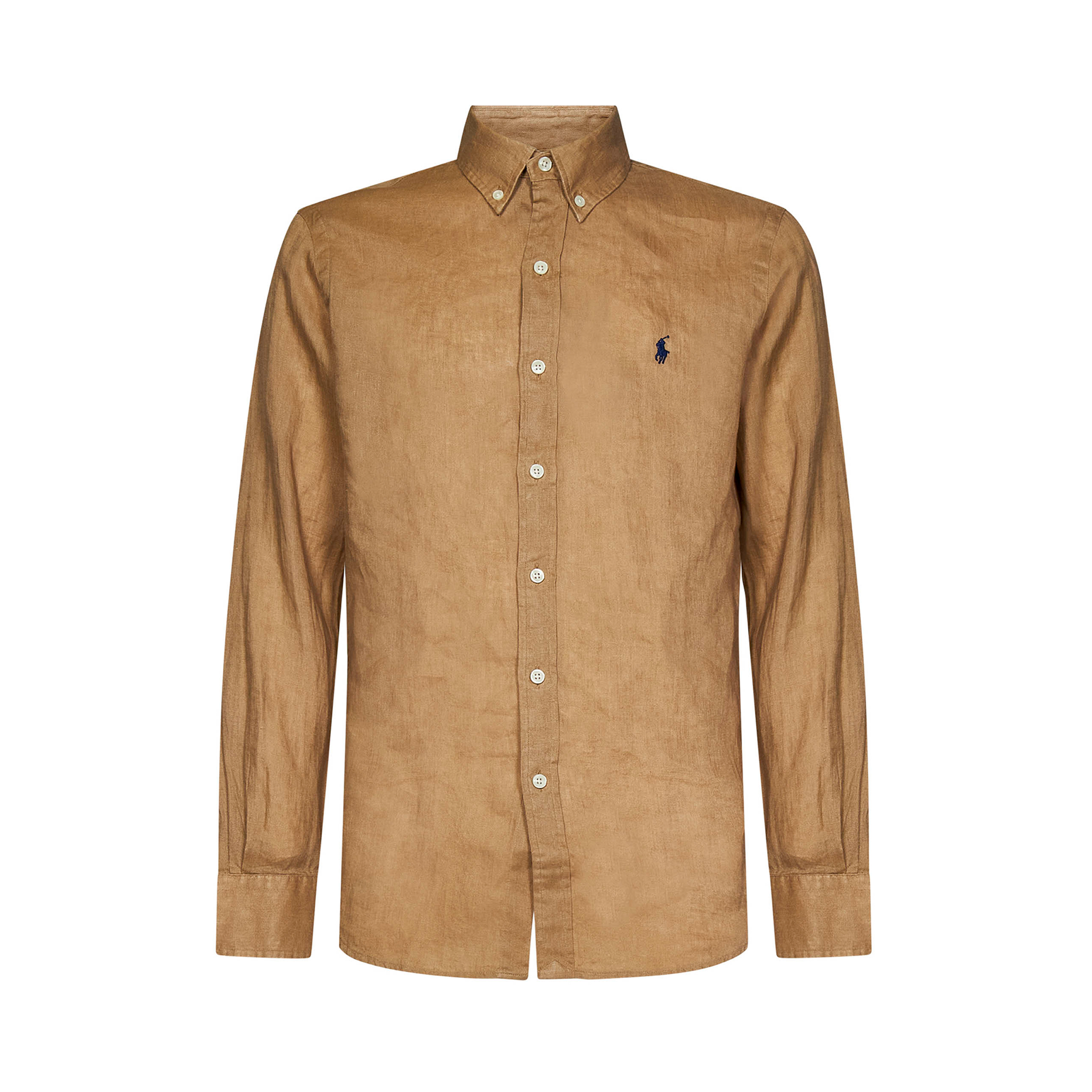 Slim Fit Linen Shirt - Kahki