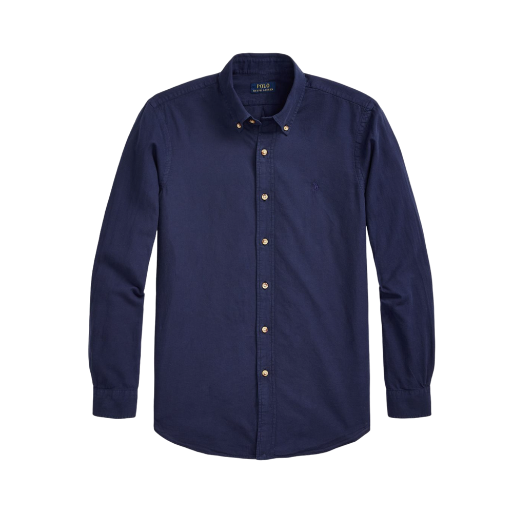 Slim Fit Dobby Shirt - Navy