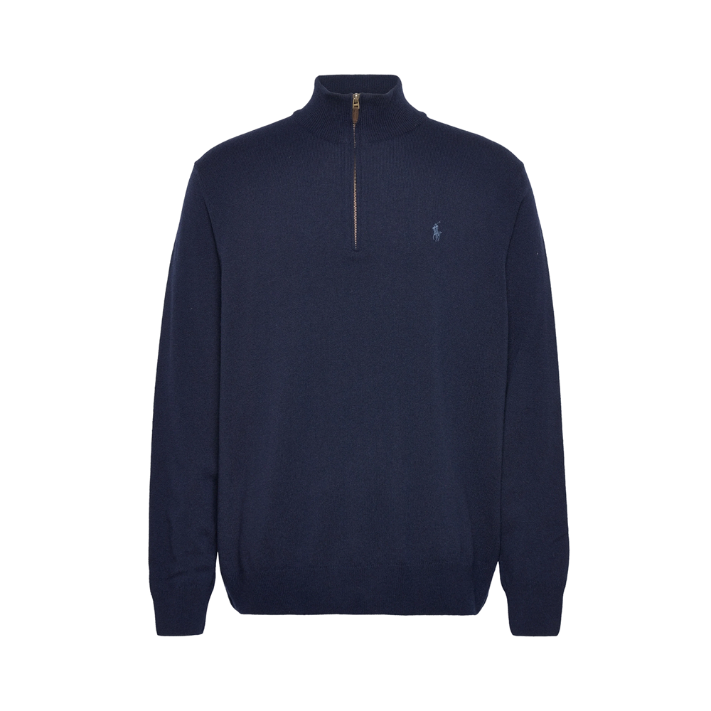 Wool Quarter-Zip Sweater - Navy