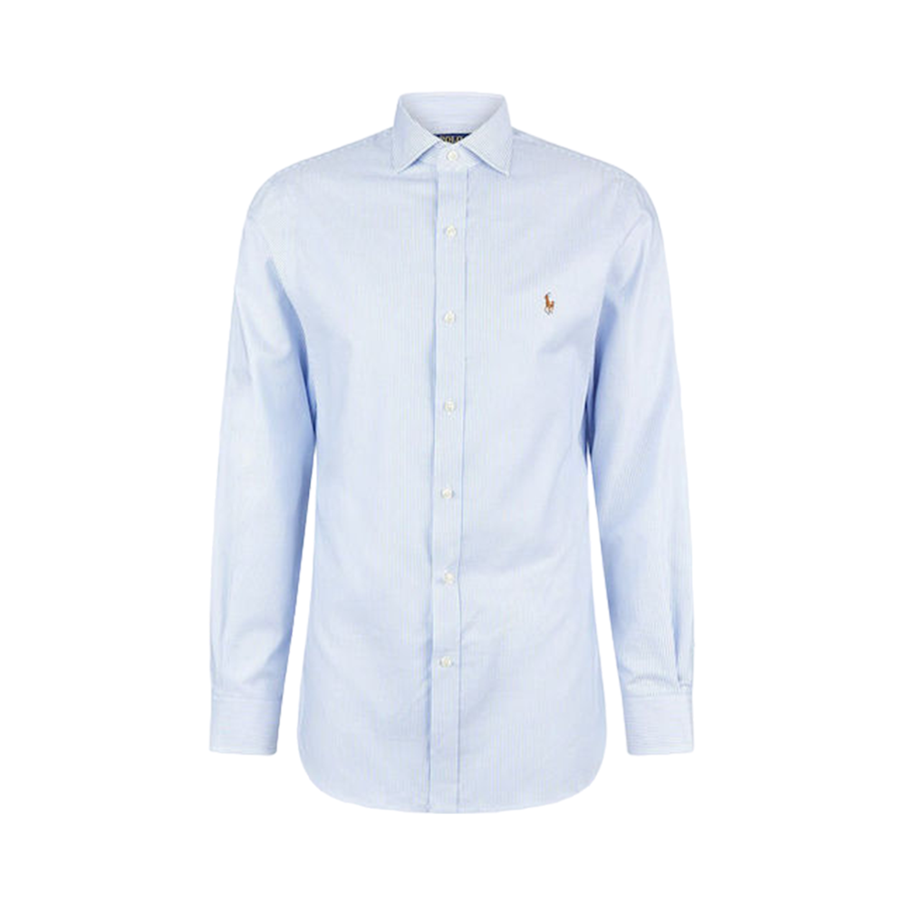 Slim Fit Long Sleeve Dressed Twill Shirt - Blue