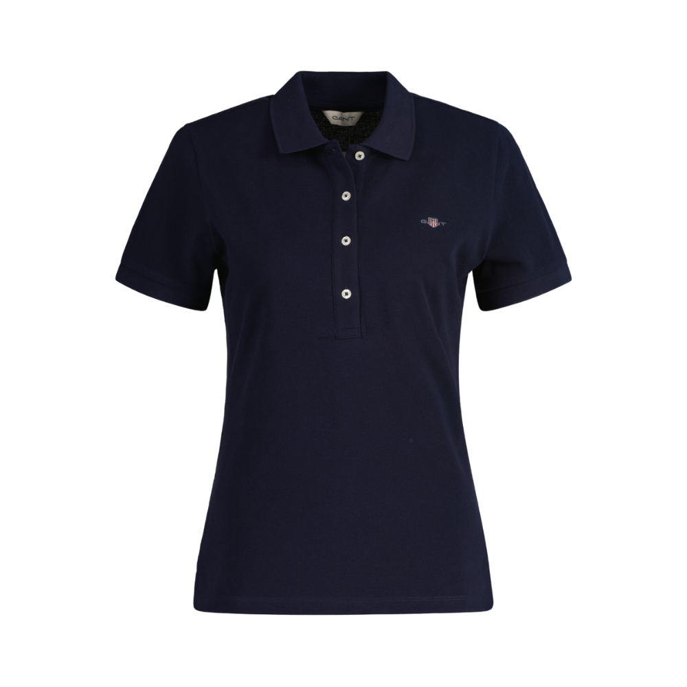 Slim Shield Cap Sleeve Pique Polo - Blue