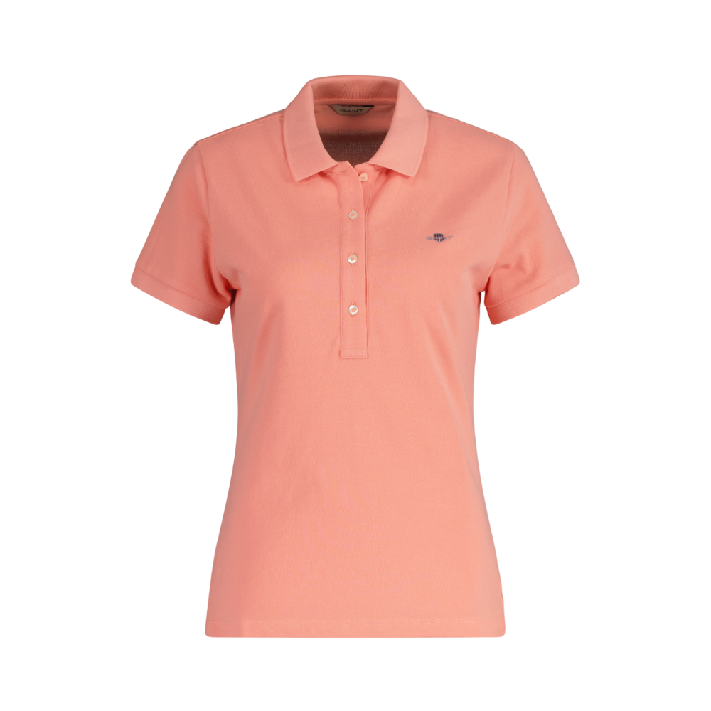 Slim Shield Cap Sleeve Pique Polo - Pink