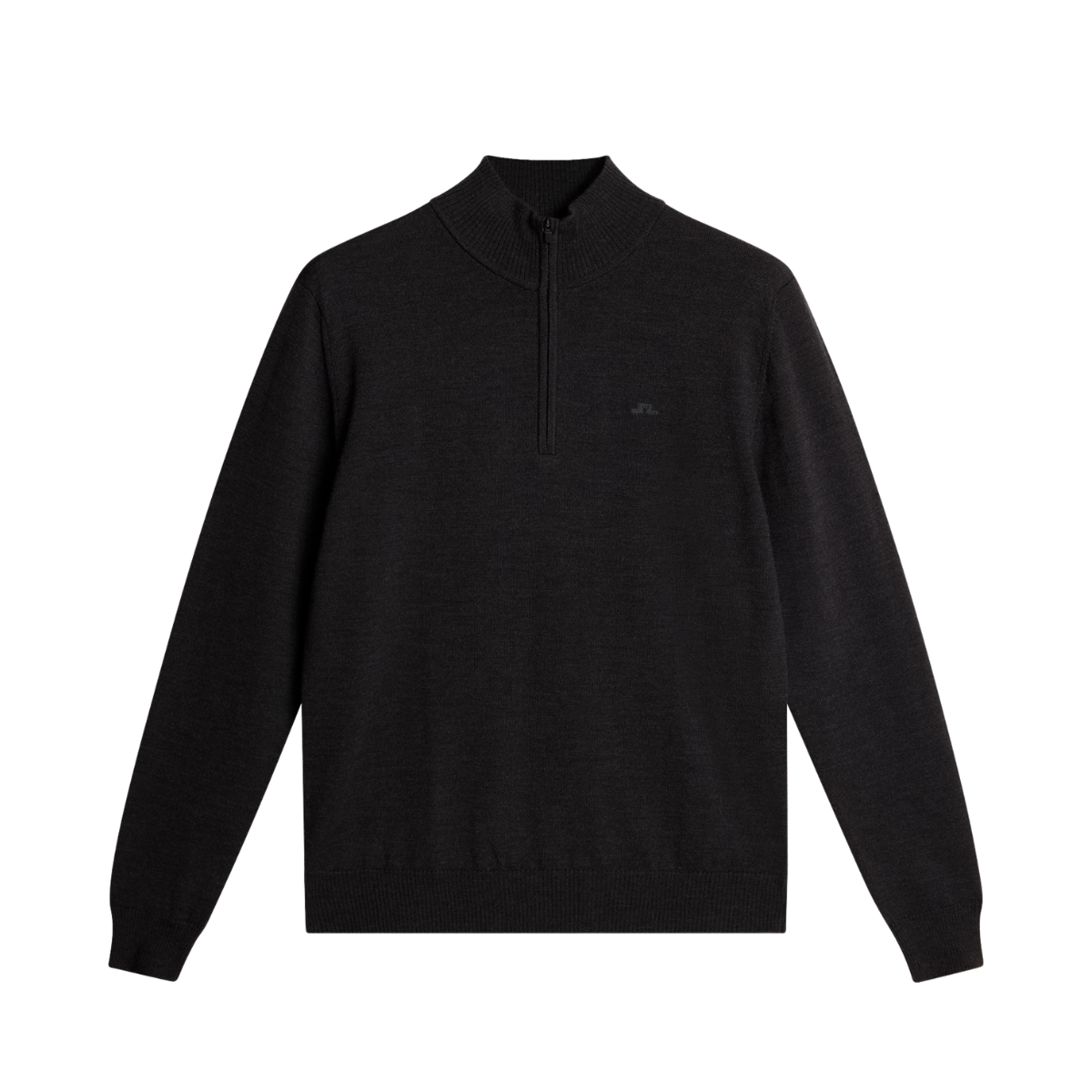 Kiyan Merino Quarter Zip - Dark Grey Melange