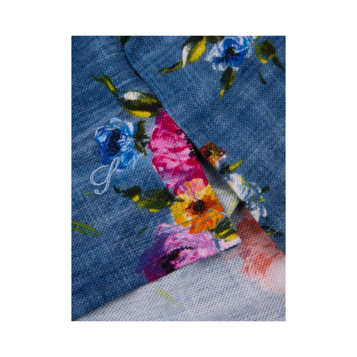 Polo Shirt Printed Pique - Dark blue pattern