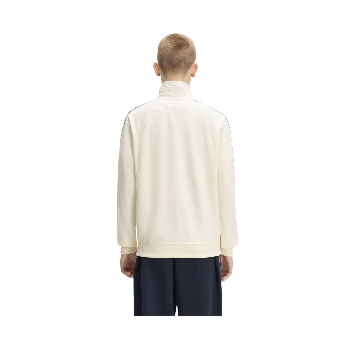 Contrast Tape Track Jacket - Ecru