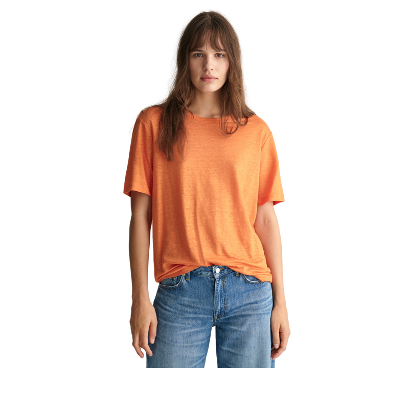 Linen T-Shirt - Orange
