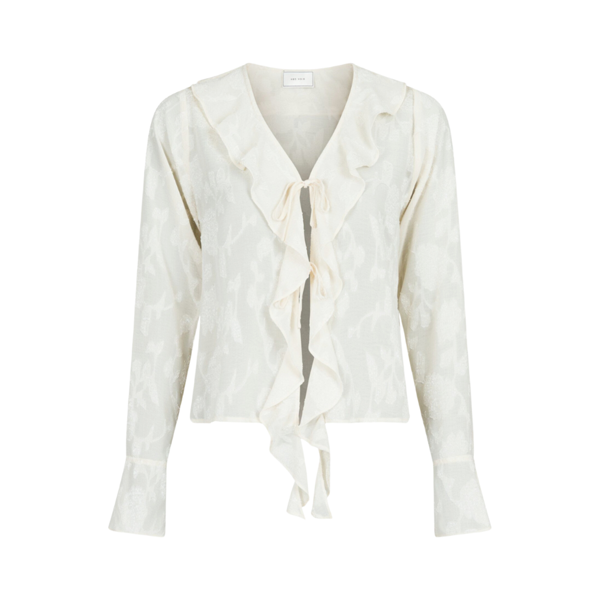 Anika Burnout Blouse - White