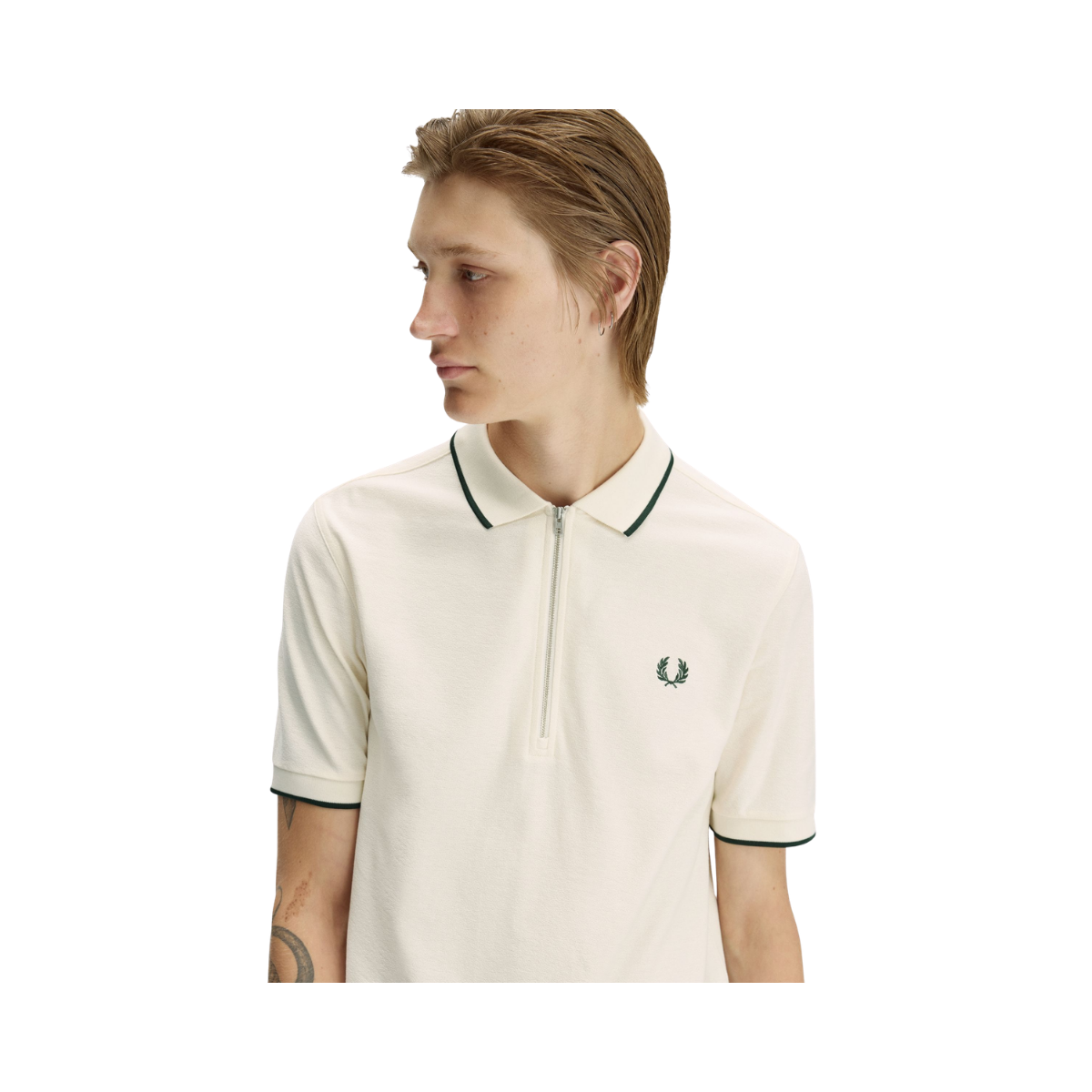 Crepe Pique Polo Shirt - Ecru