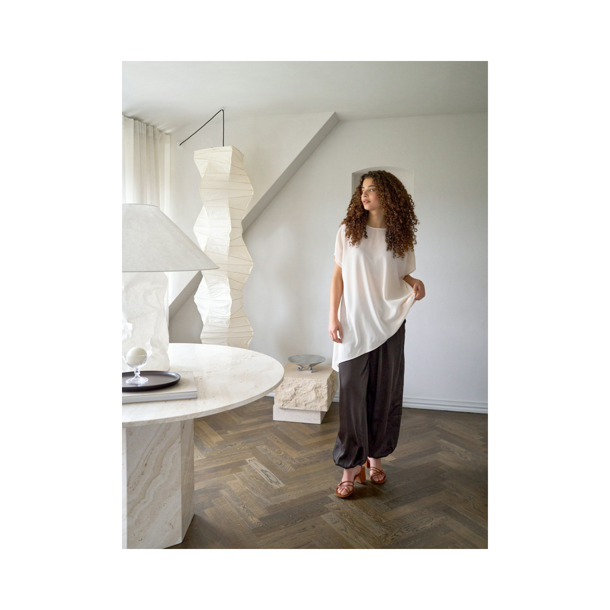 Nerita Asymmetric Blouse - Off White