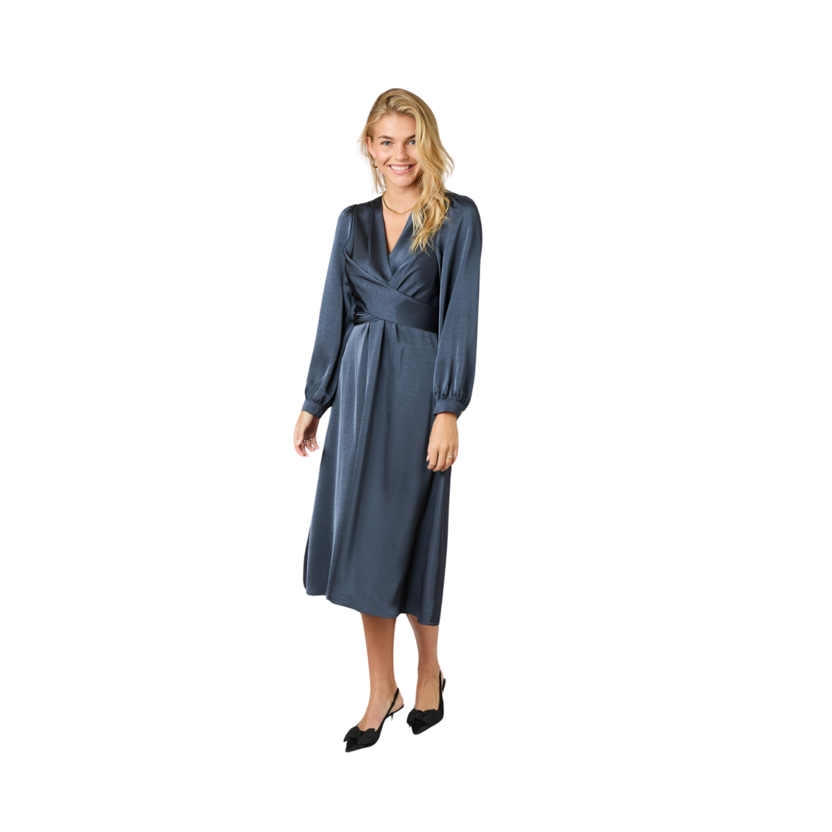 Rimini Heavy Sateen Dress - Navy