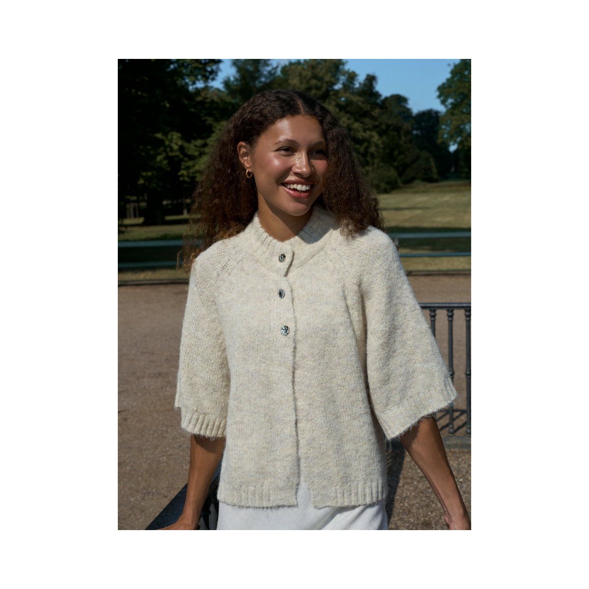 Benuta Fluffy Knit Cardigan - Ivory