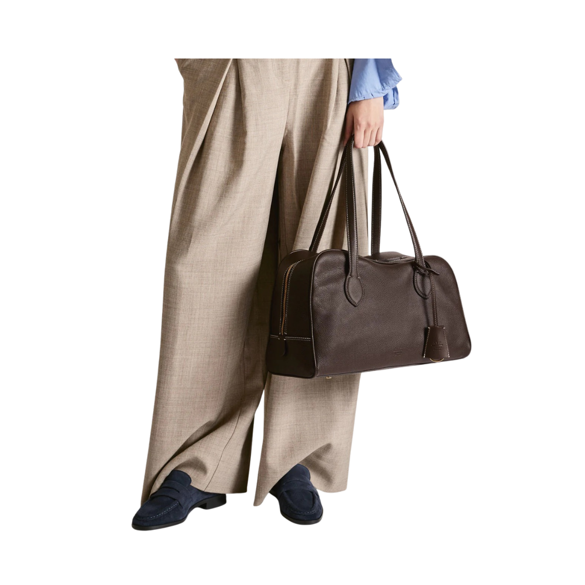 Noale Leather Handle Bag - 1062 Walnut