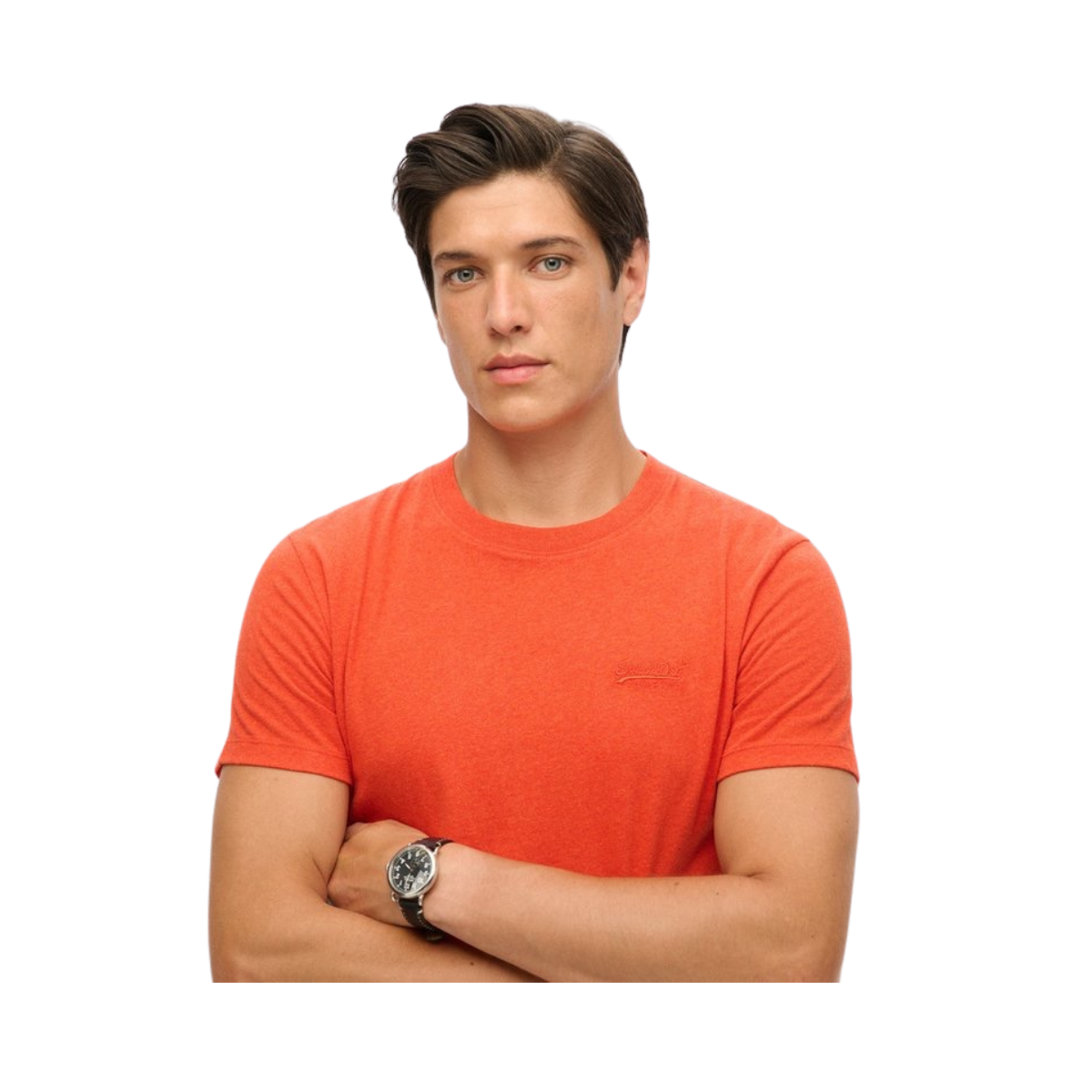 Essential Logo EMB Tee - Bright Orange Marl