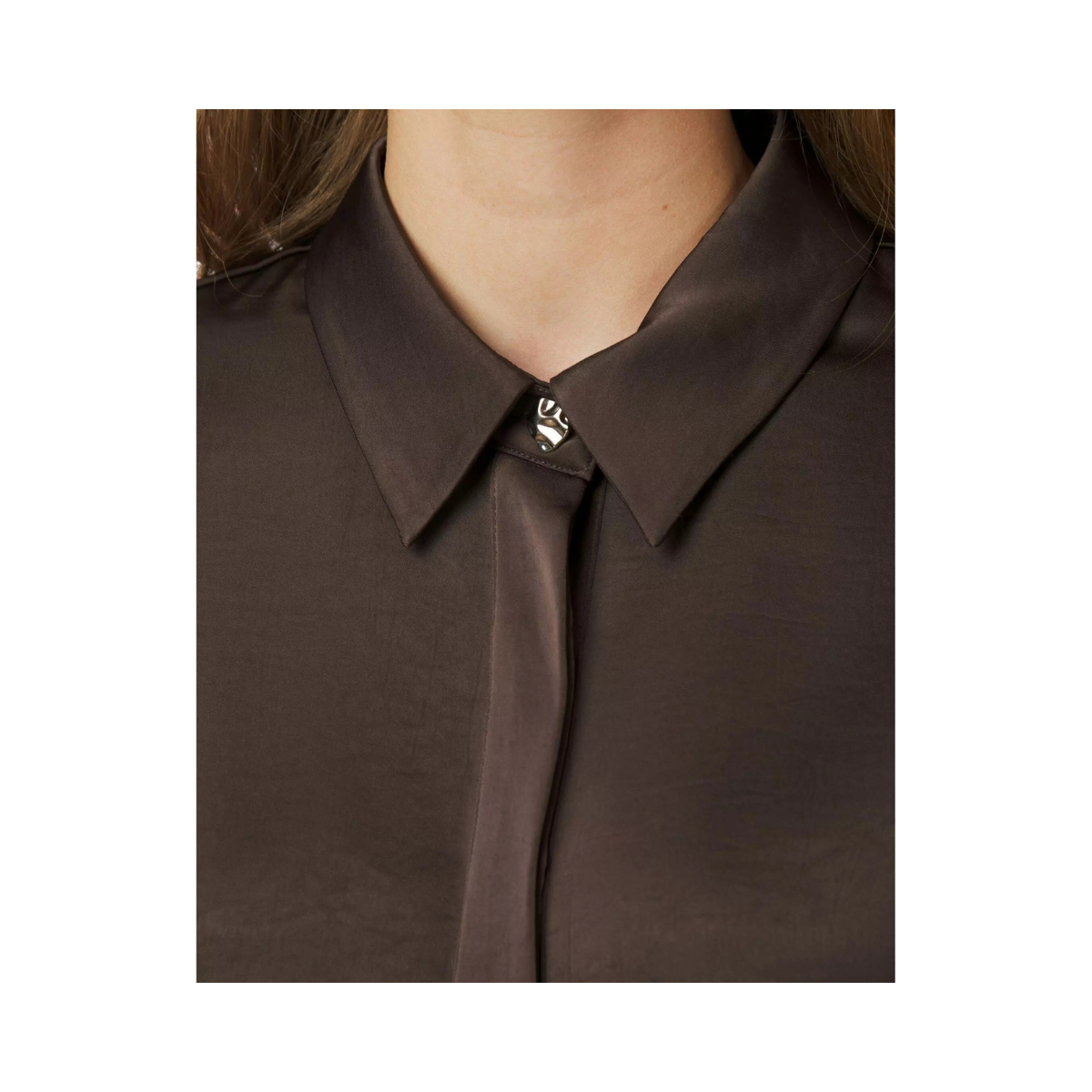 Fransala Heavy Sateen Shirt - 676 Dark Brown