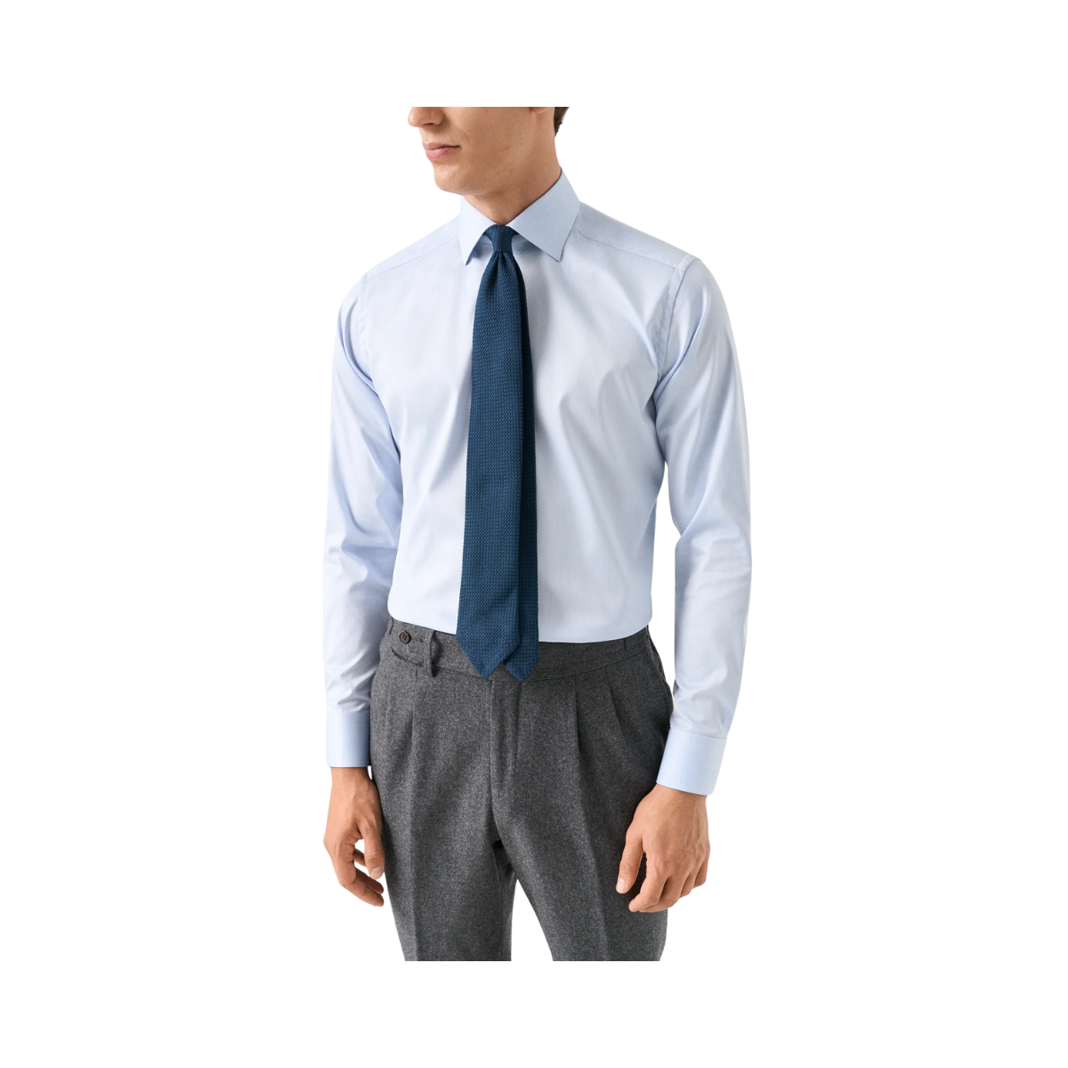 Floral Effect Signature Twill Shirt - Light Blue