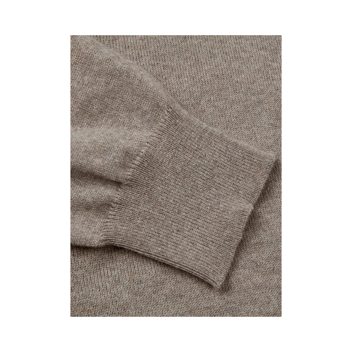 Pullover Knitted V-Neck Merino Wool - Light Brown