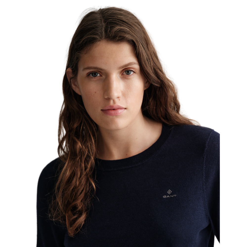 Cotton Cashmere C-Neck - Navy