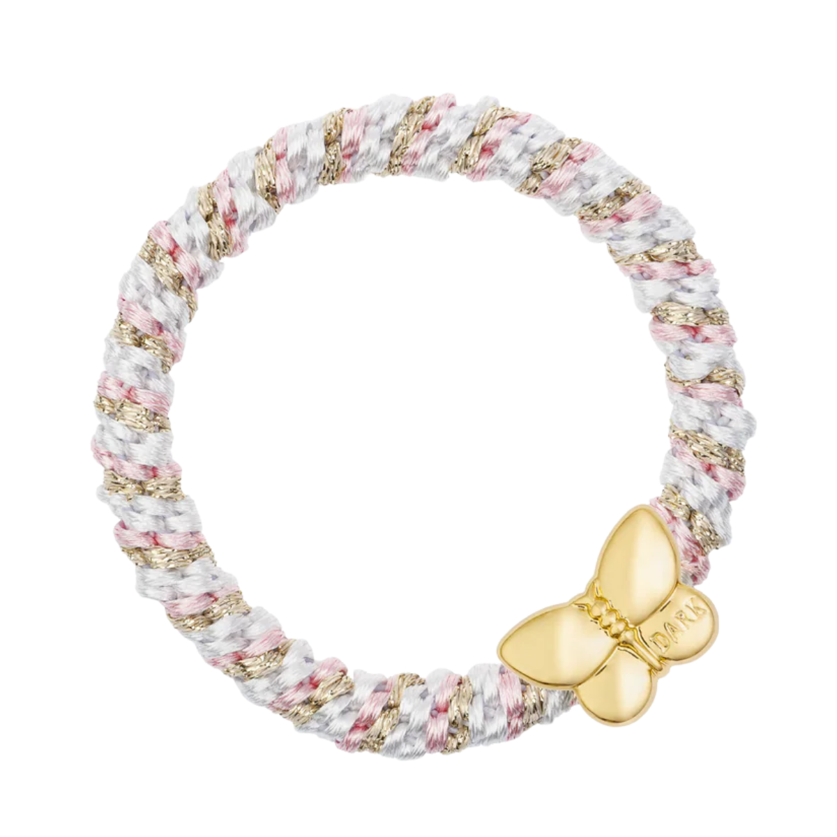 Fat Hair Tie W/Gold - Cotton Candy Mix W/Butterfly