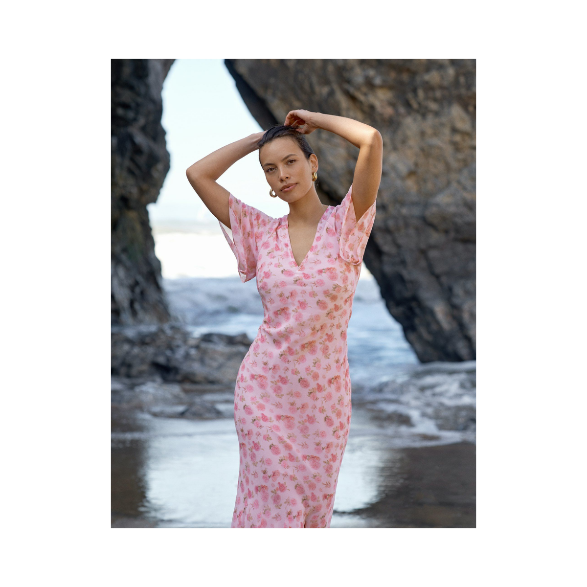 Celesse Flower Fade Dress - Light Pink