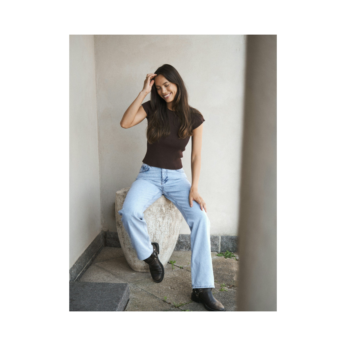 Simona D Pants - Smoke Blue