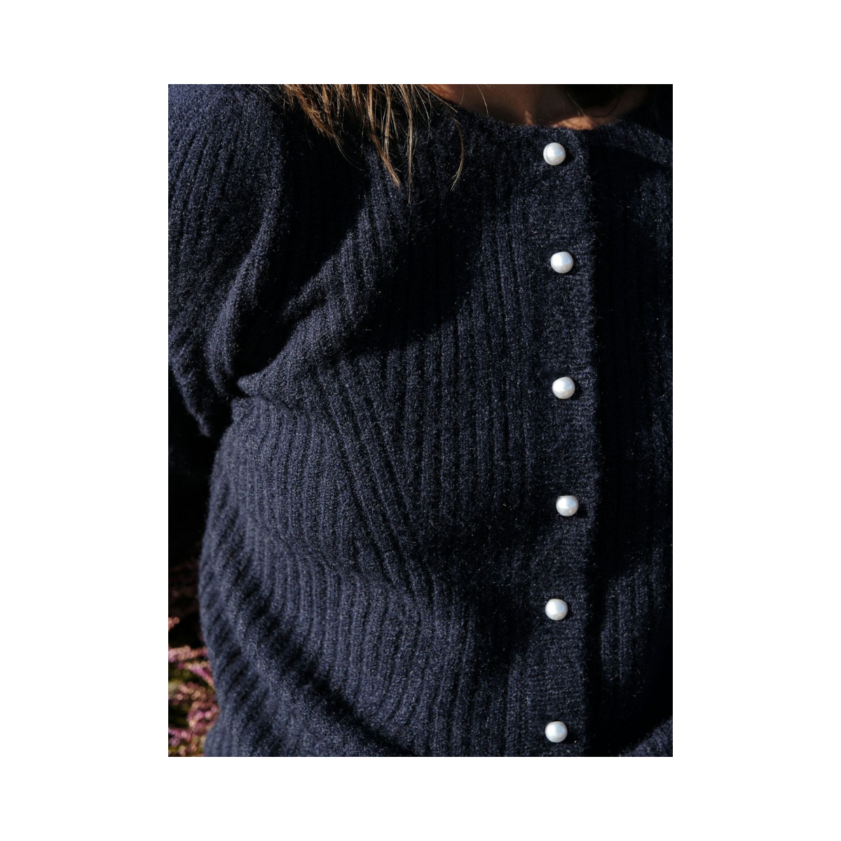 Puli Knit Cardigan - Navy