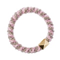 Fluffy Fat Hair Tie W/Gold - Cotton Candy & Light Taupe Mix