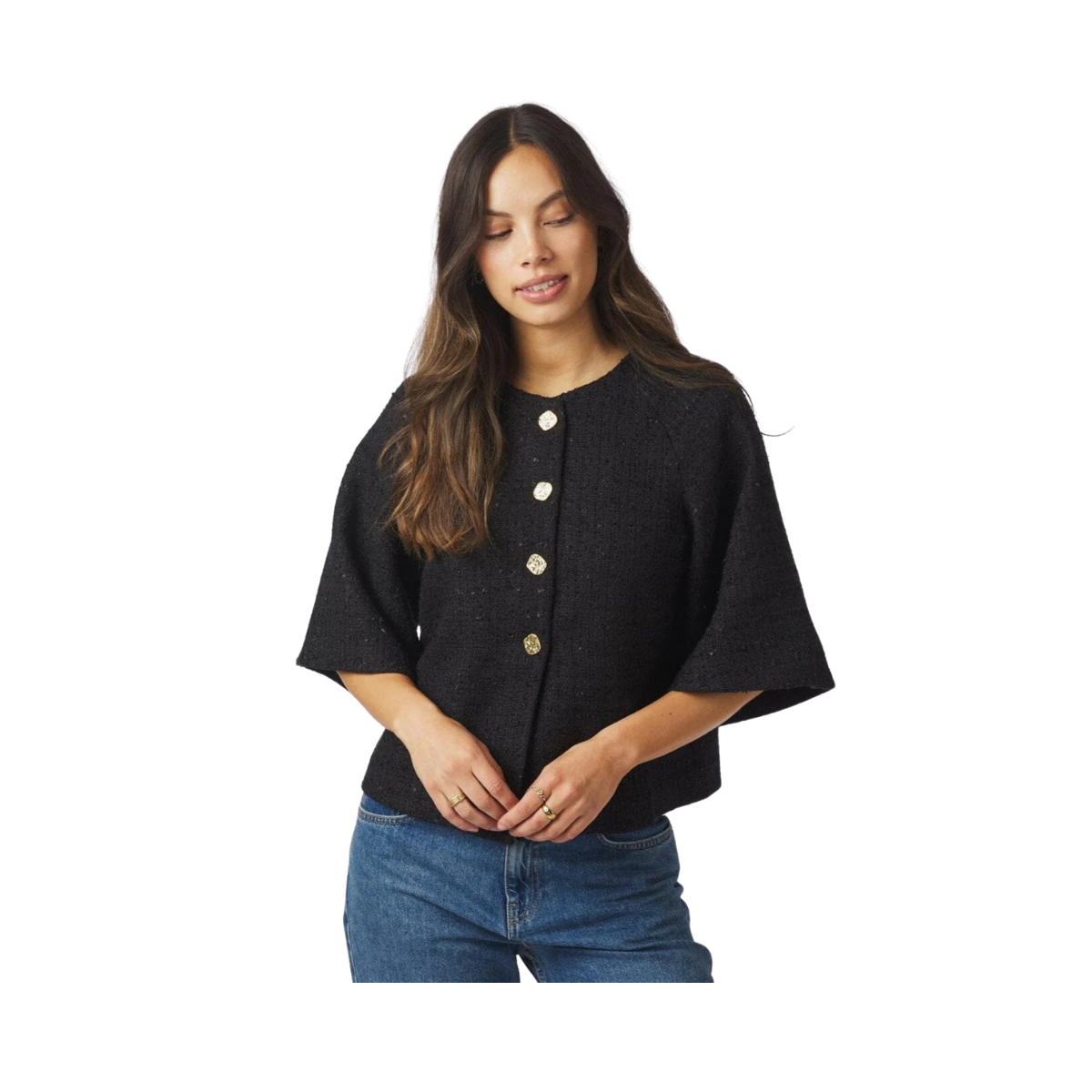 Rosella Boucle Mini Jacket - Black