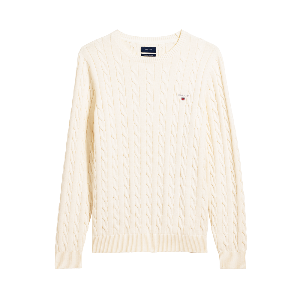 Cotton Cable Crew - Beige