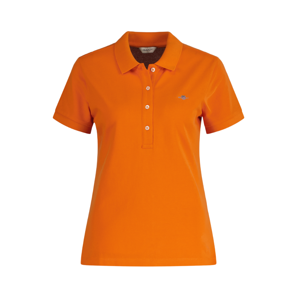 Slim Shield Cap Sleeve Pique Polo - Orange