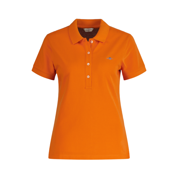 Slim Shield Cap Sleeve Pique Polo - Orange