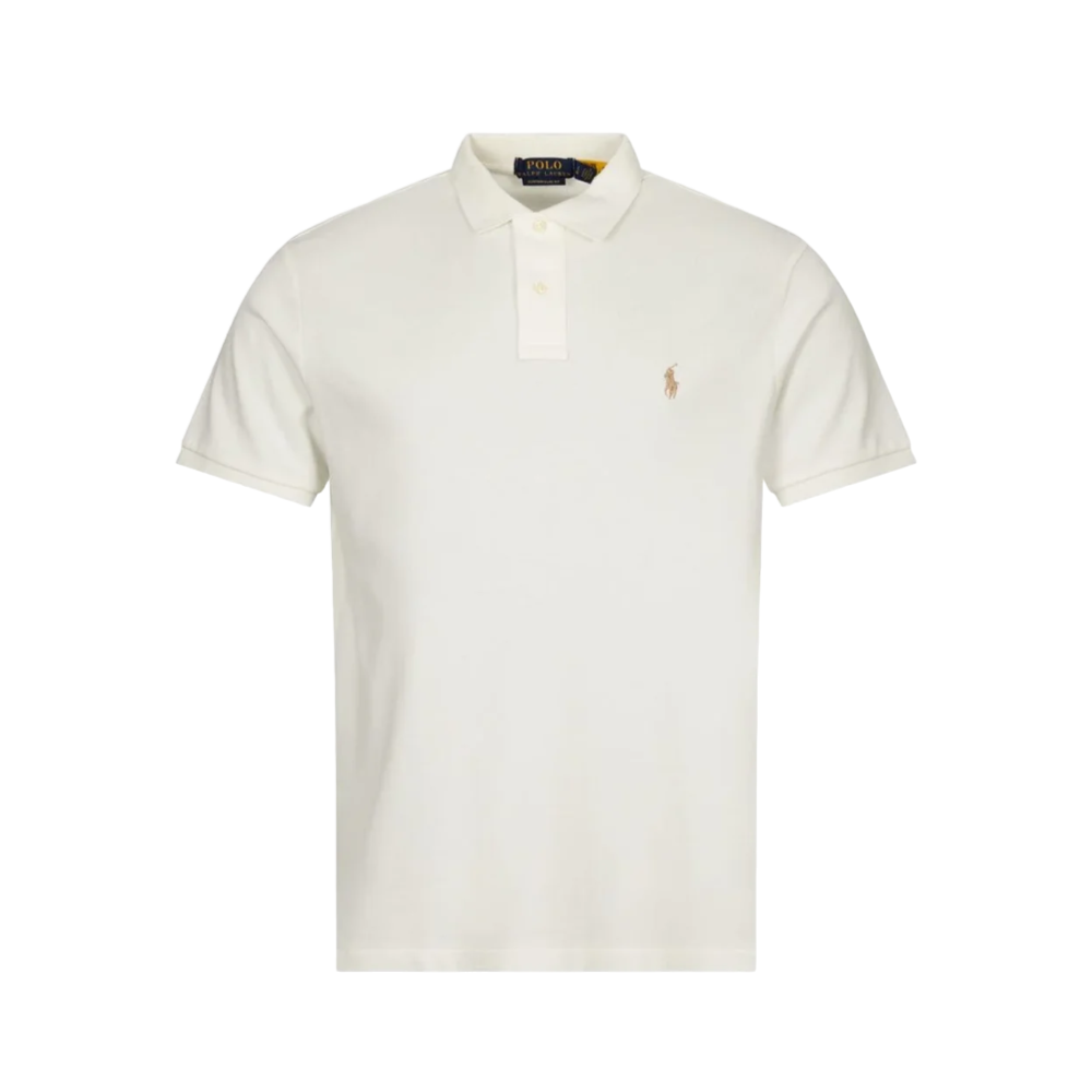 Custom Slim Fit Mesh Polo Shirt - White