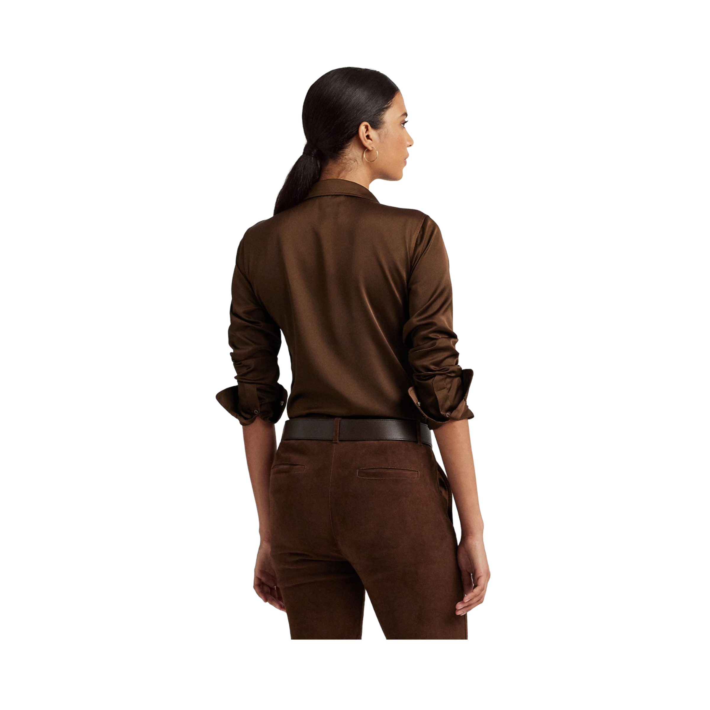 Jamelko Long Sleeve Button Front Shirt - Brown