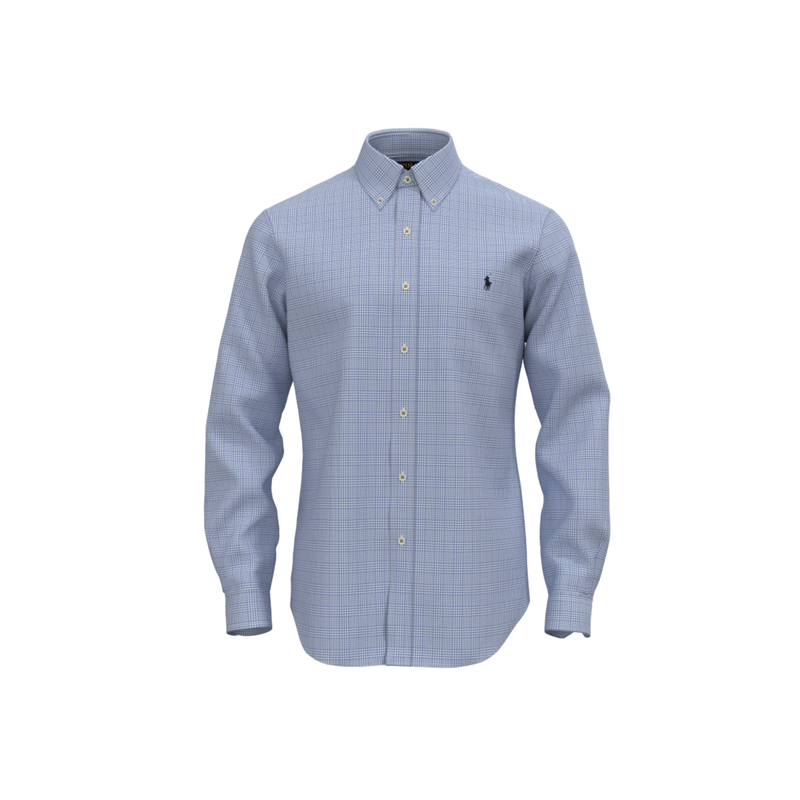 Custom Fit Long Sleeve Sport Twill Shirt - Blue