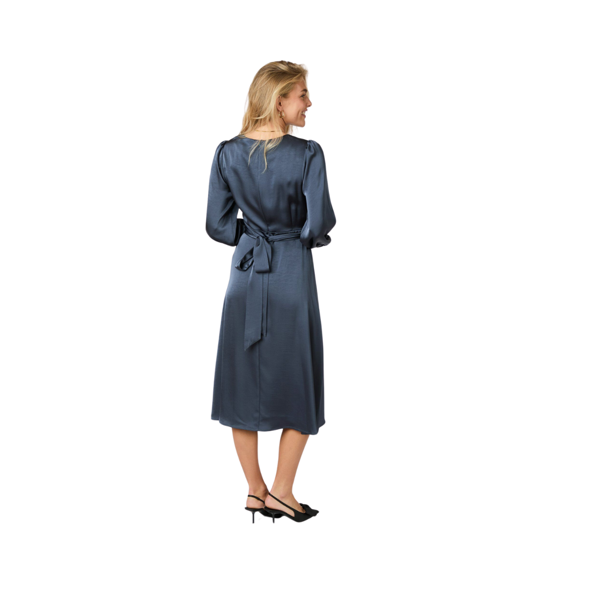 Rimini Heavy Sateen Dress - Navy