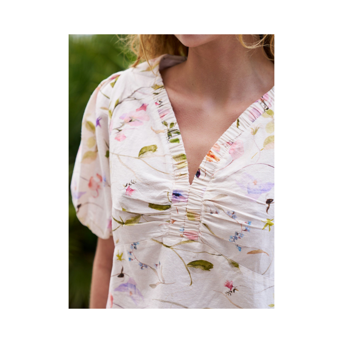 Irina Flower Blouse - Off White