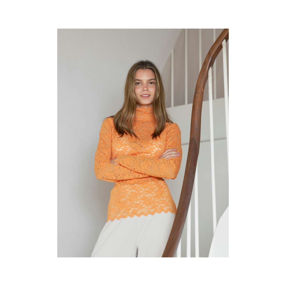 Liza Laceflower Blouse - Orange
