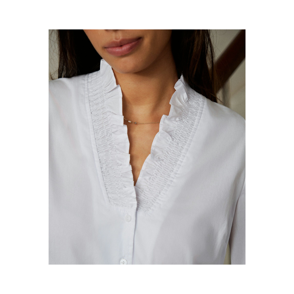 Brielle Solid Shirt - White