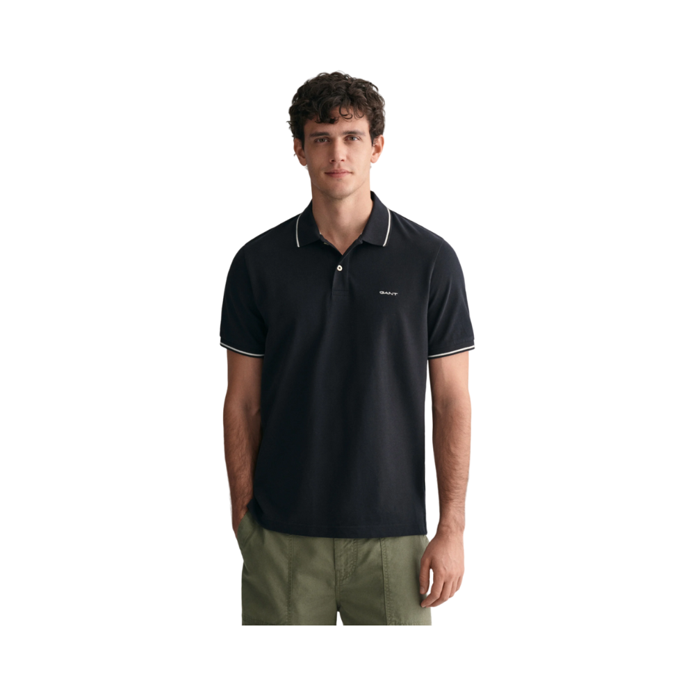 Tipping SS Pique Polo - Black