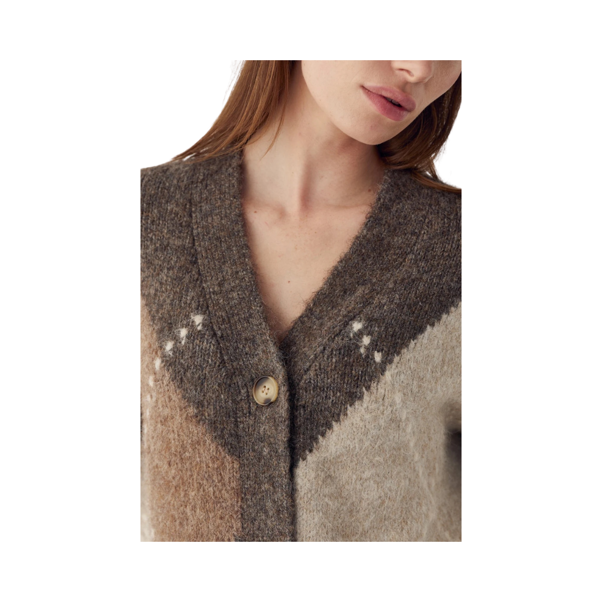 N-Laiana Knit Cardigan - Ash Brown Mix