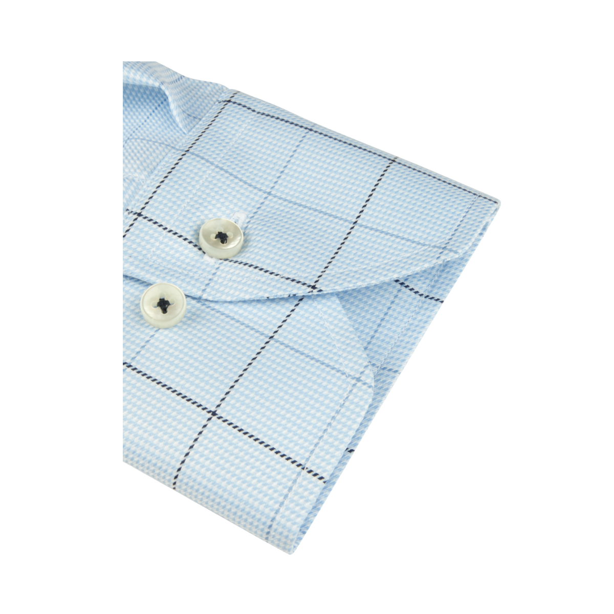 Slimline C75 RM cuff - Light Blue Check