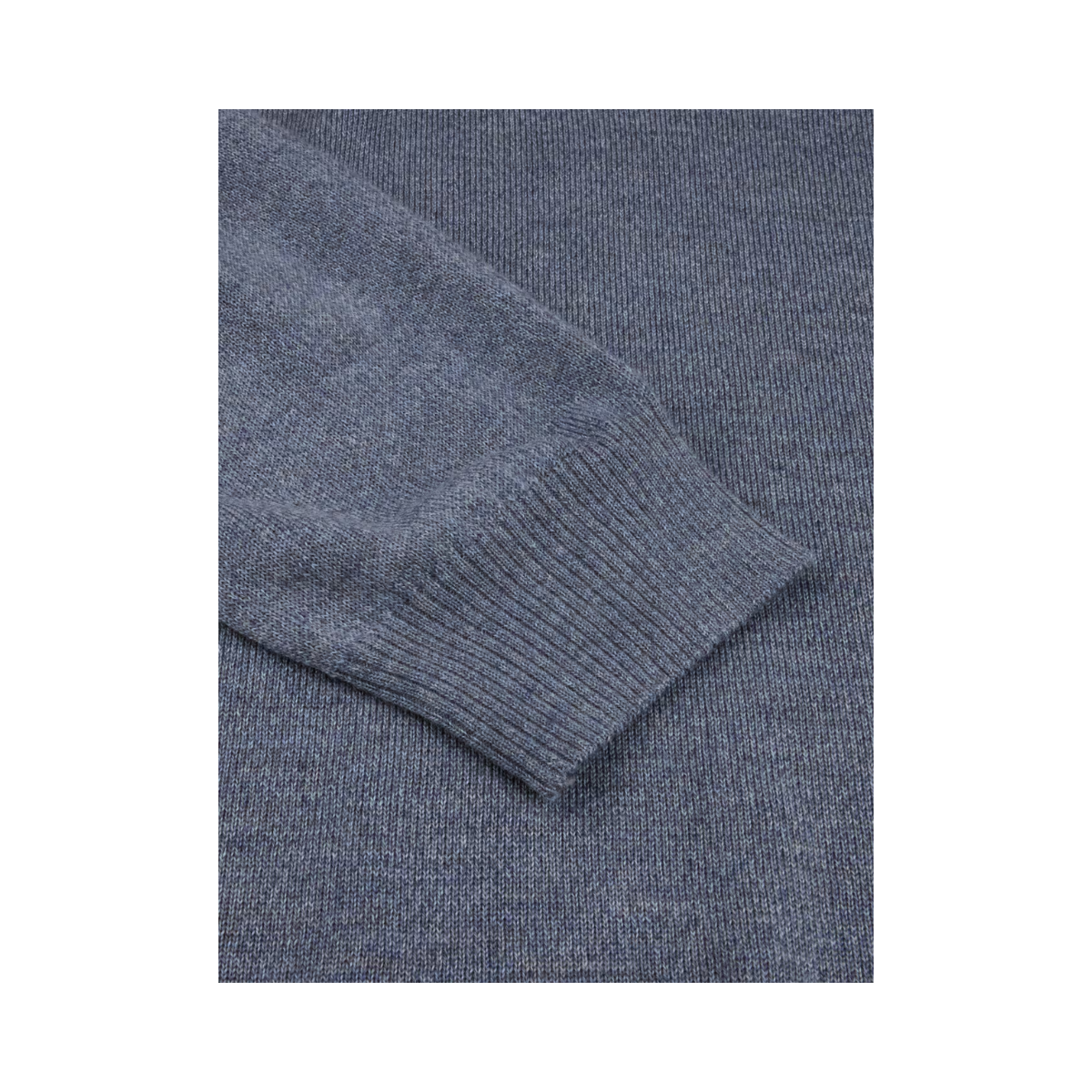 Sweater Knitted Half Zip Merino - Blue