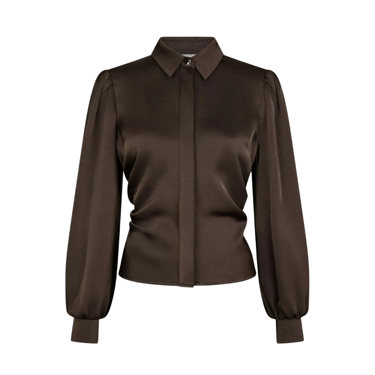 Fransala Heavy Sateen Shirt - 676 Dark Brown