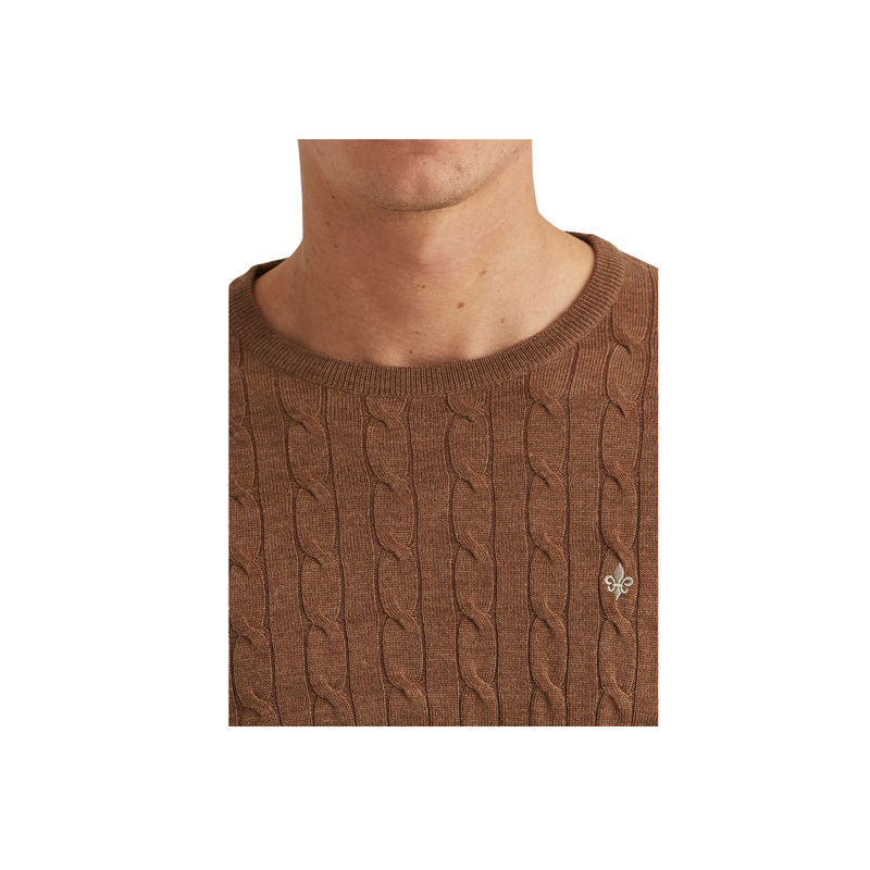 Merino Cable Oneck - Brown