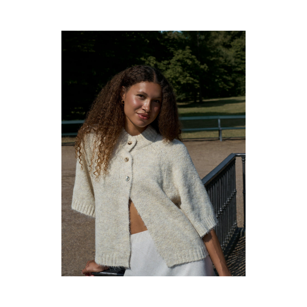 Benuta Fluffy Knit Cardigan - Ivory