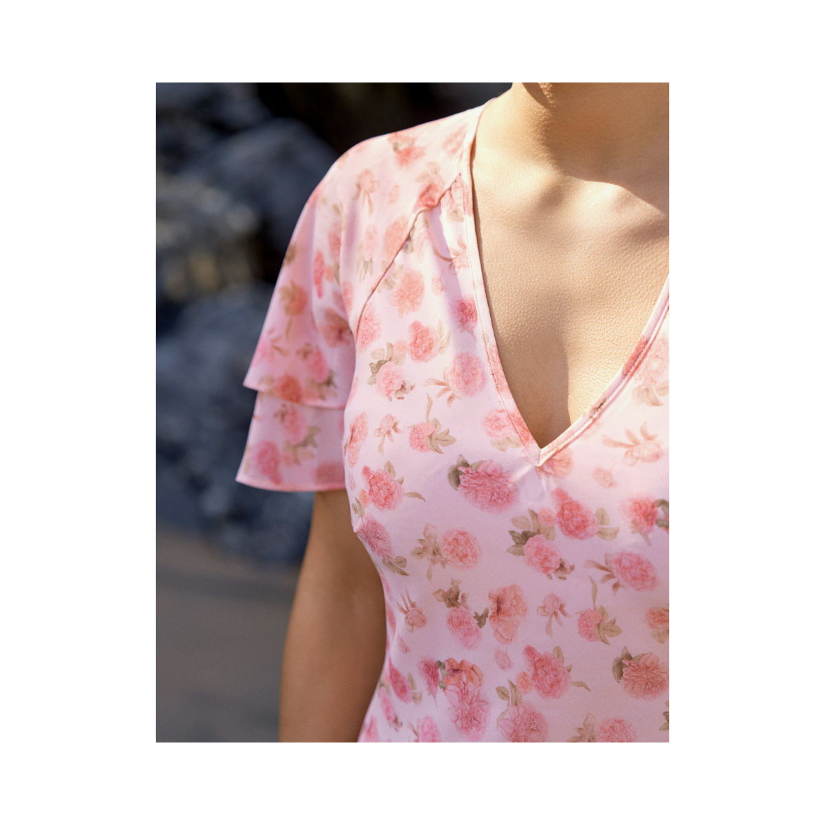 Celesse Flower Fade Dress - Light Pink