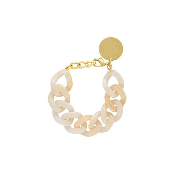Flat Chain Bracelet - White