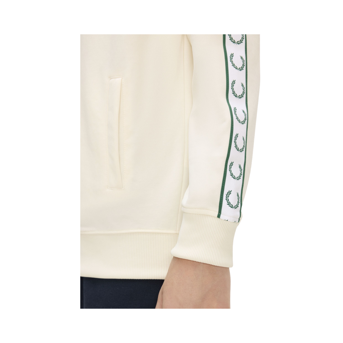 Contrast Tape Track Jacket - Ecru