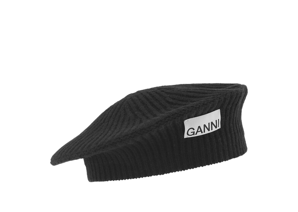 Structured Rib Beret - Black